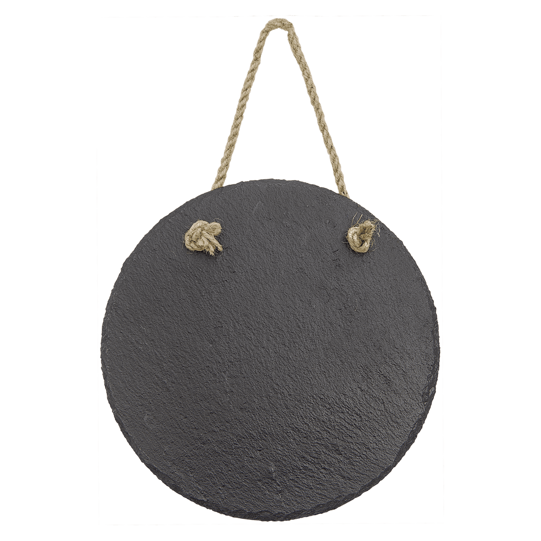7" Round Slate Decor with Hanger String 7