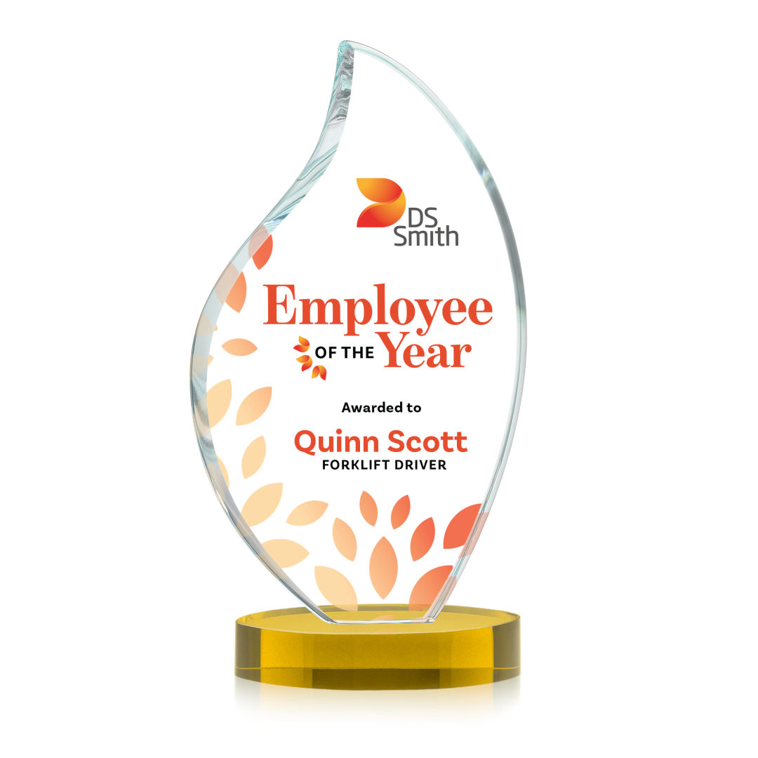 Odessy Flame VividPrint™ Award on Alberton Base - Gold 9
