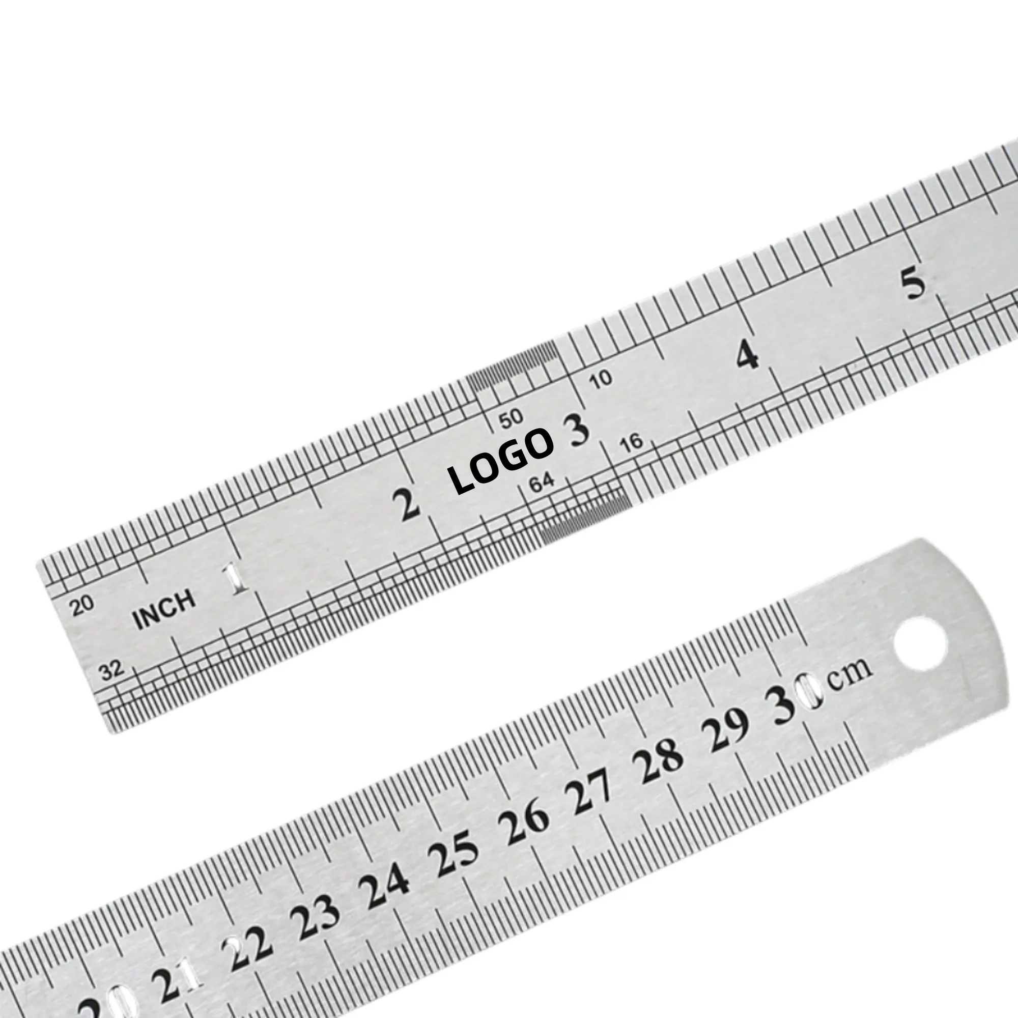 8" 20CM Two-Sided Steel Ruler Measuring Tool 2
