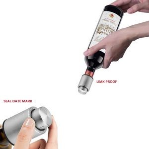 Durable Metal Vacuum Wine Bottle Stopper With Date Mark 10