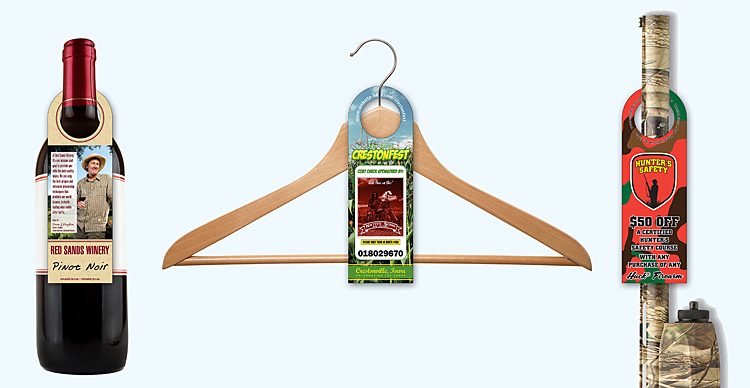 UV Coated (1S) Bottle Hanger - 2.5 x 7.625 (Round Top w/1.5625 hole) 2
