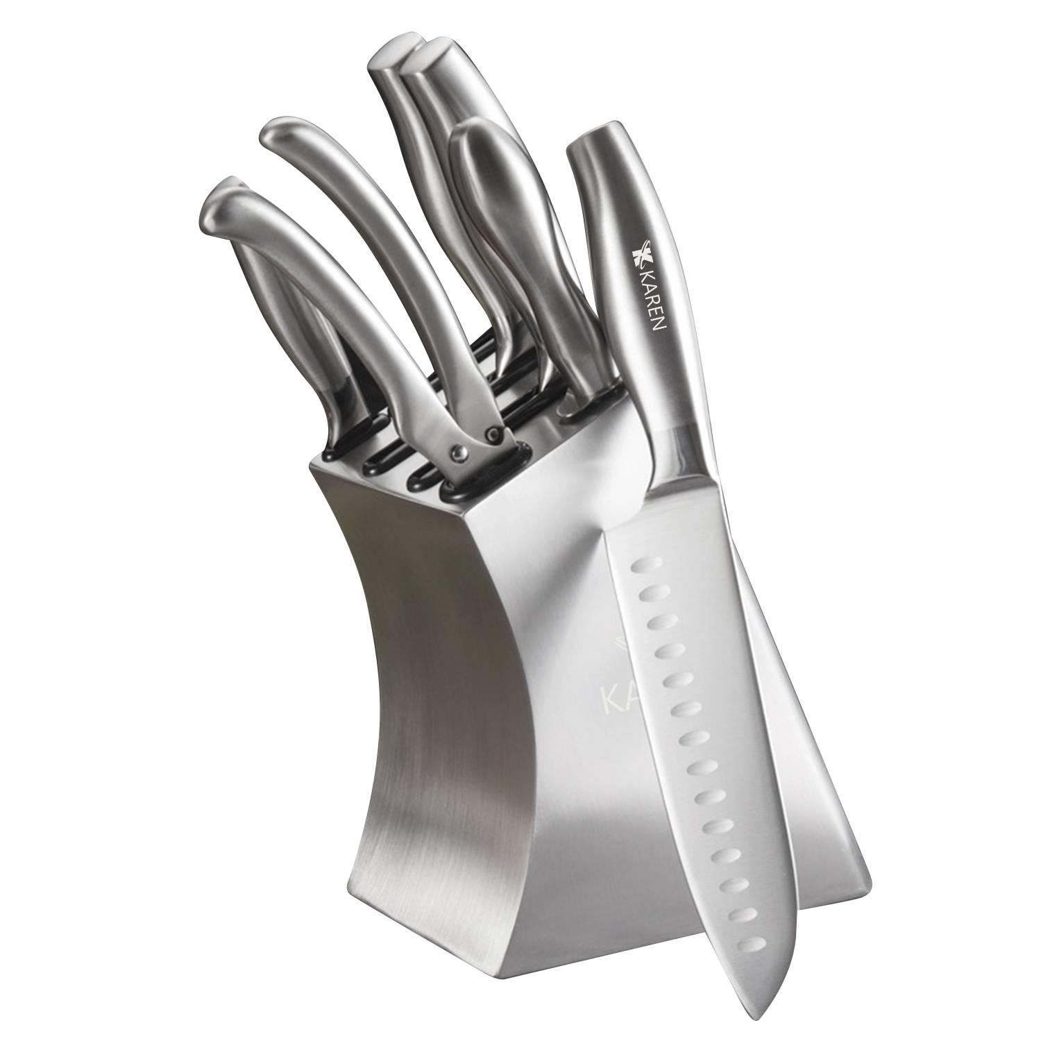 7 Pcs Stainless Steel Knife Block Set 6