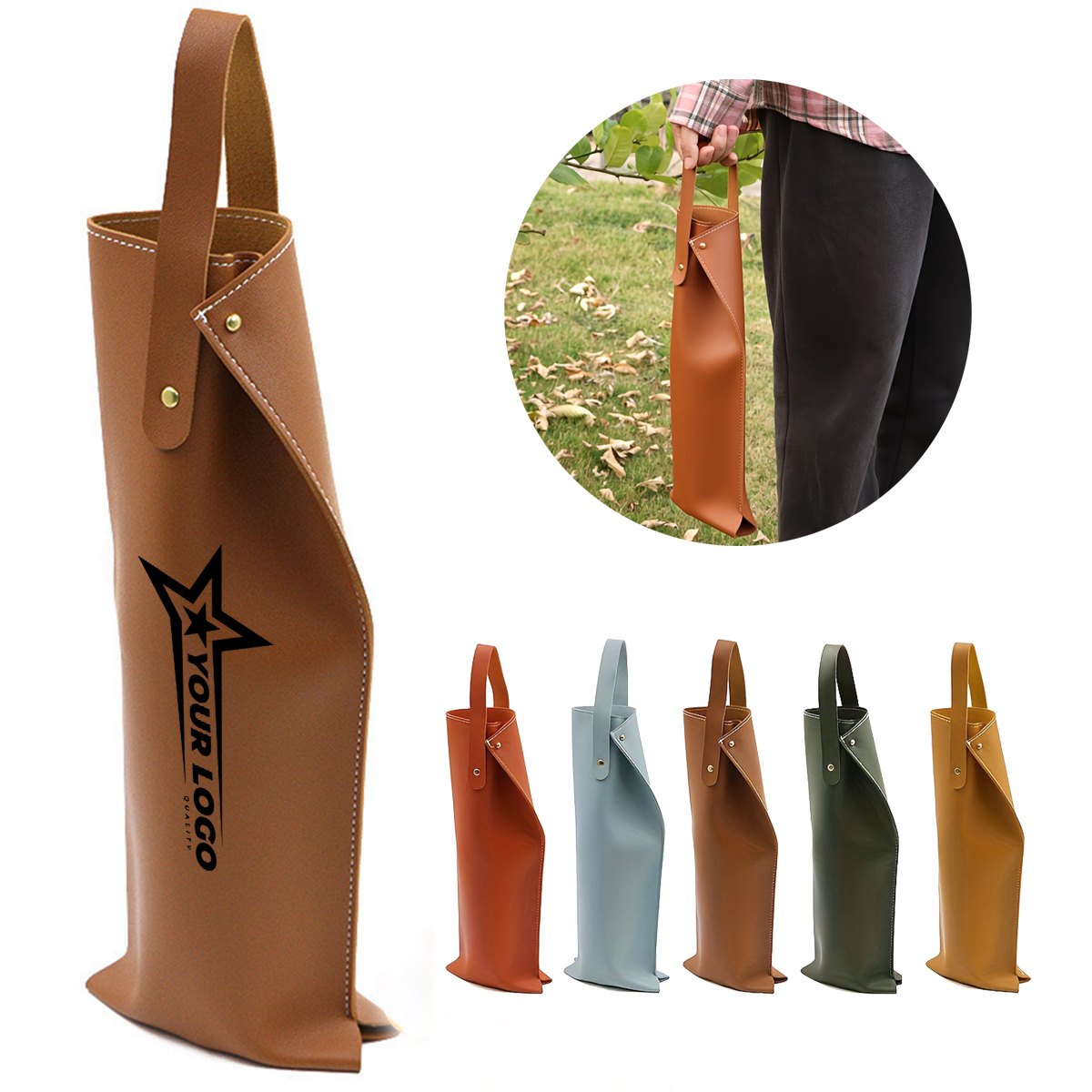 Leather Portable Wine Packaging Bag Bottle Protection 6
