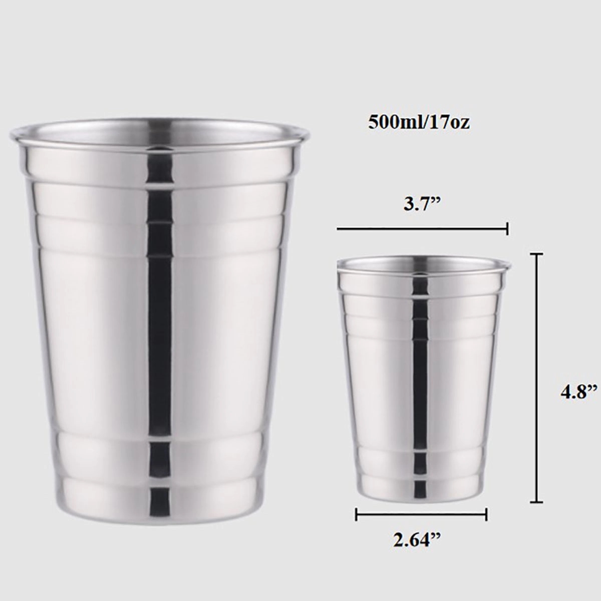 17Oz Stainless Steel Large Beer Cups 2