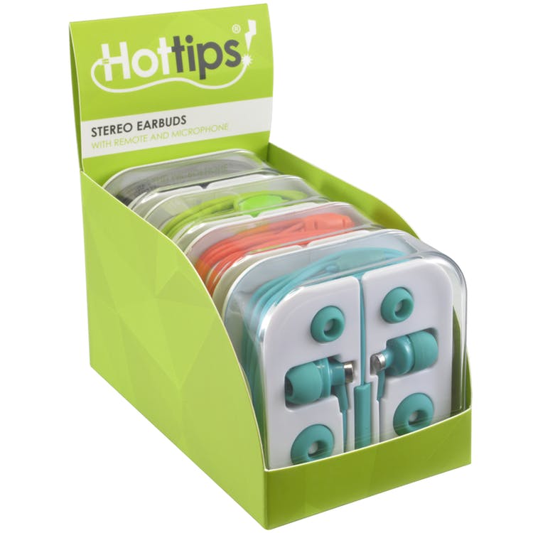 3.5mm Earbuds with Mic - Assorted Storage Case 4' 2