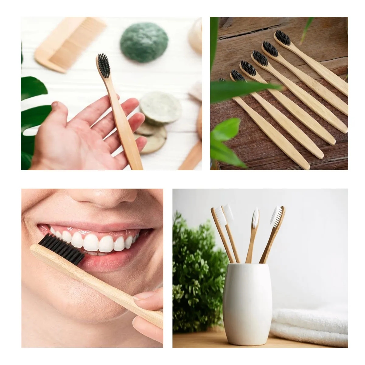 Pack of 10 Biodegradable Eco-friendly Bamboo Toothbrushes 3