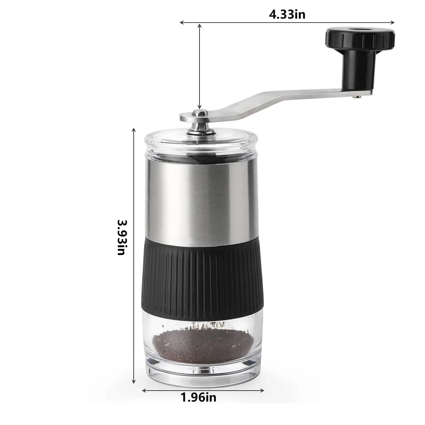 Stainless Steel Mini Manual Coffee Grinder Adjustable Set 6
