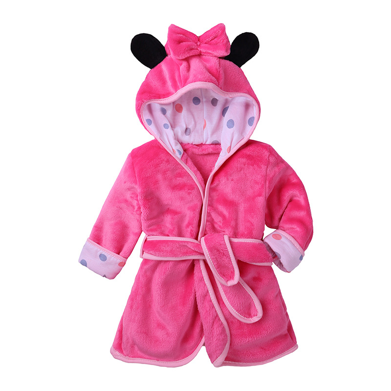 Baby Animal Bathrobe with Tie Closure 2