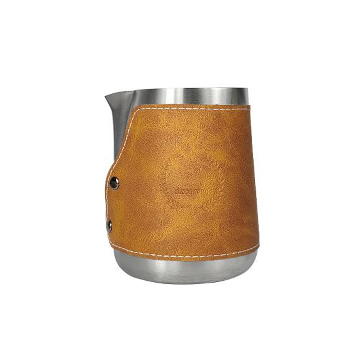 Stainless Steel Milk Frothing Pitcher with Leather Cover 6