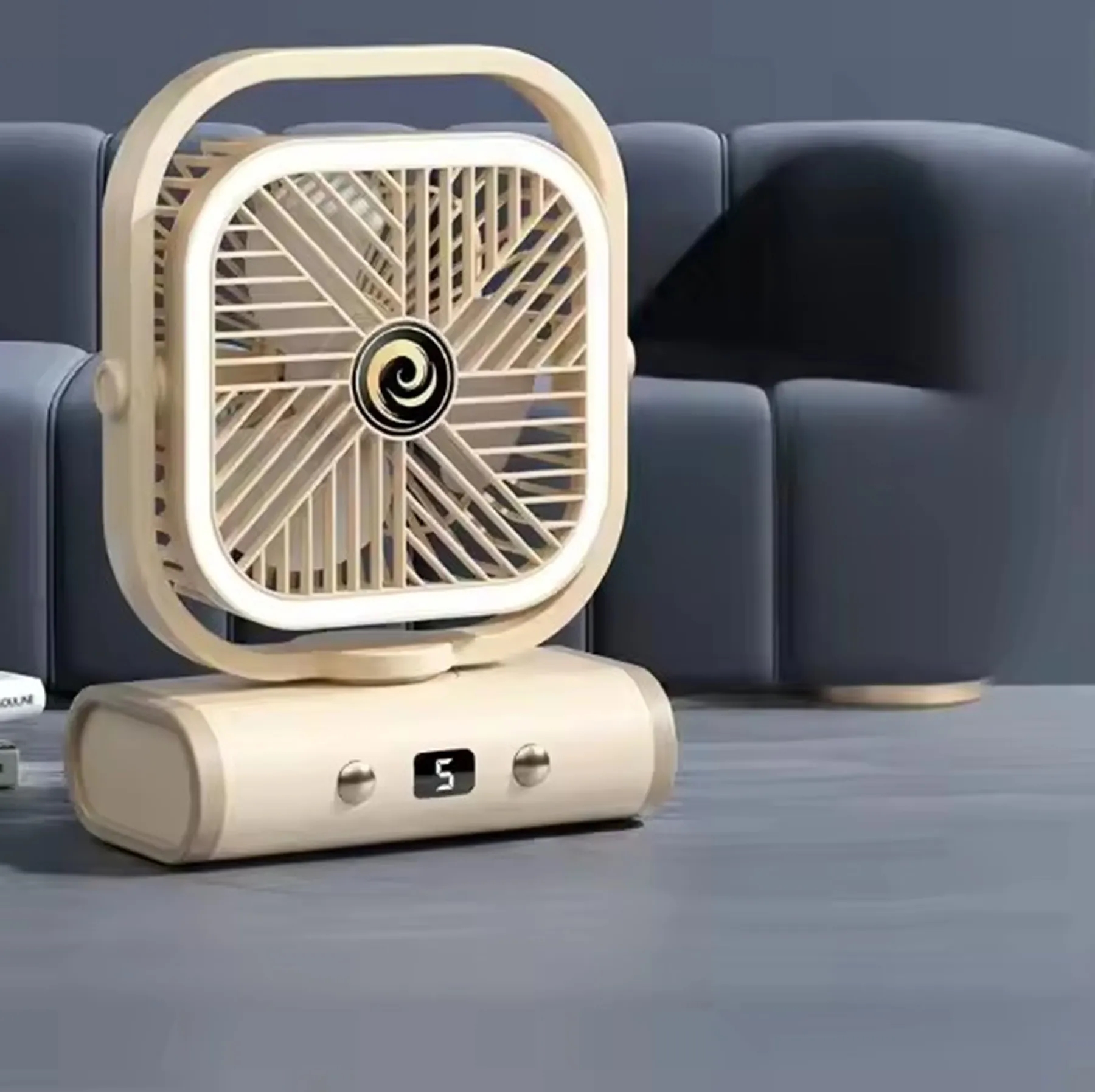 1200 mAh Portable Small Desk Fan with Night Light 7