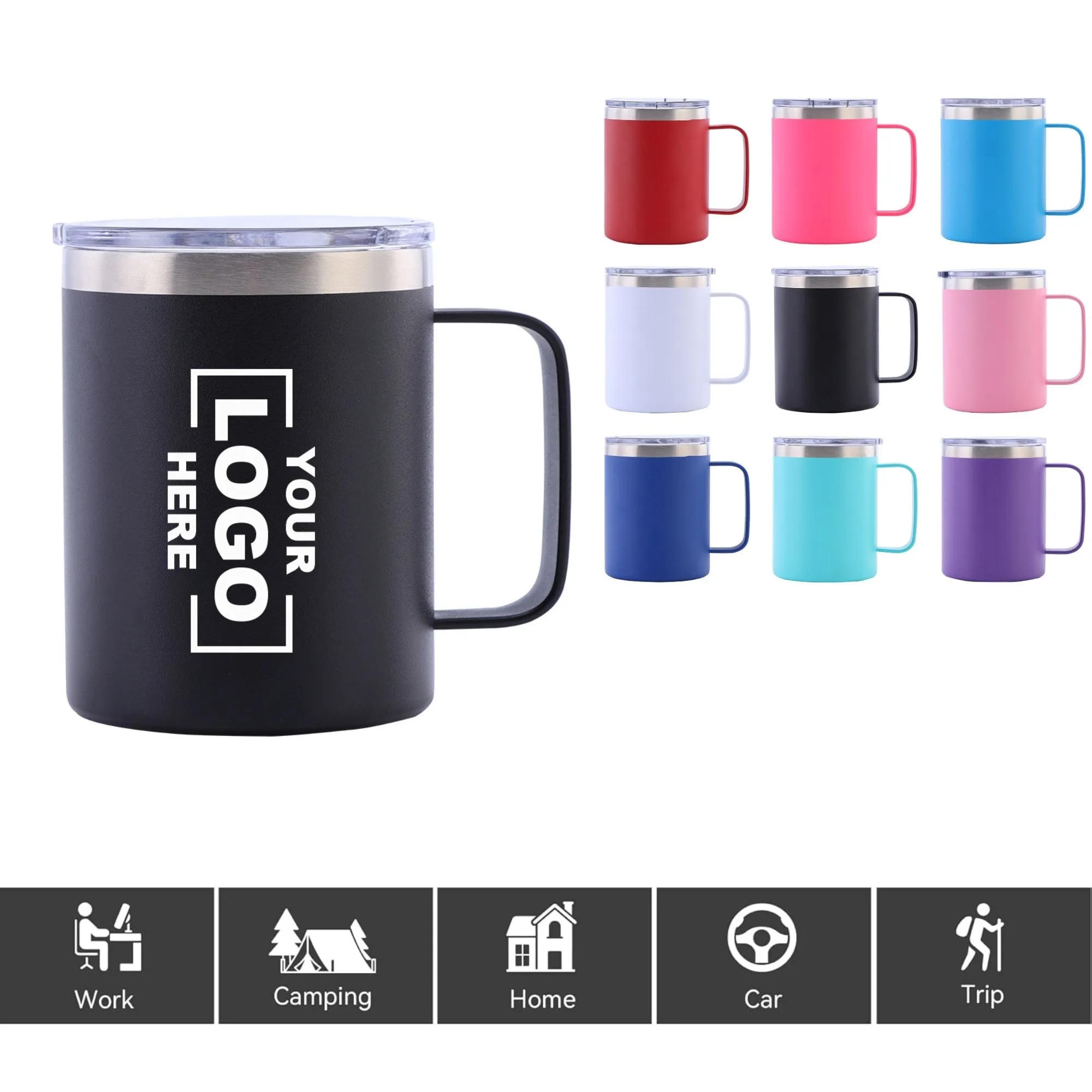 12oz Stainless Steel Insulated Mug With Lid