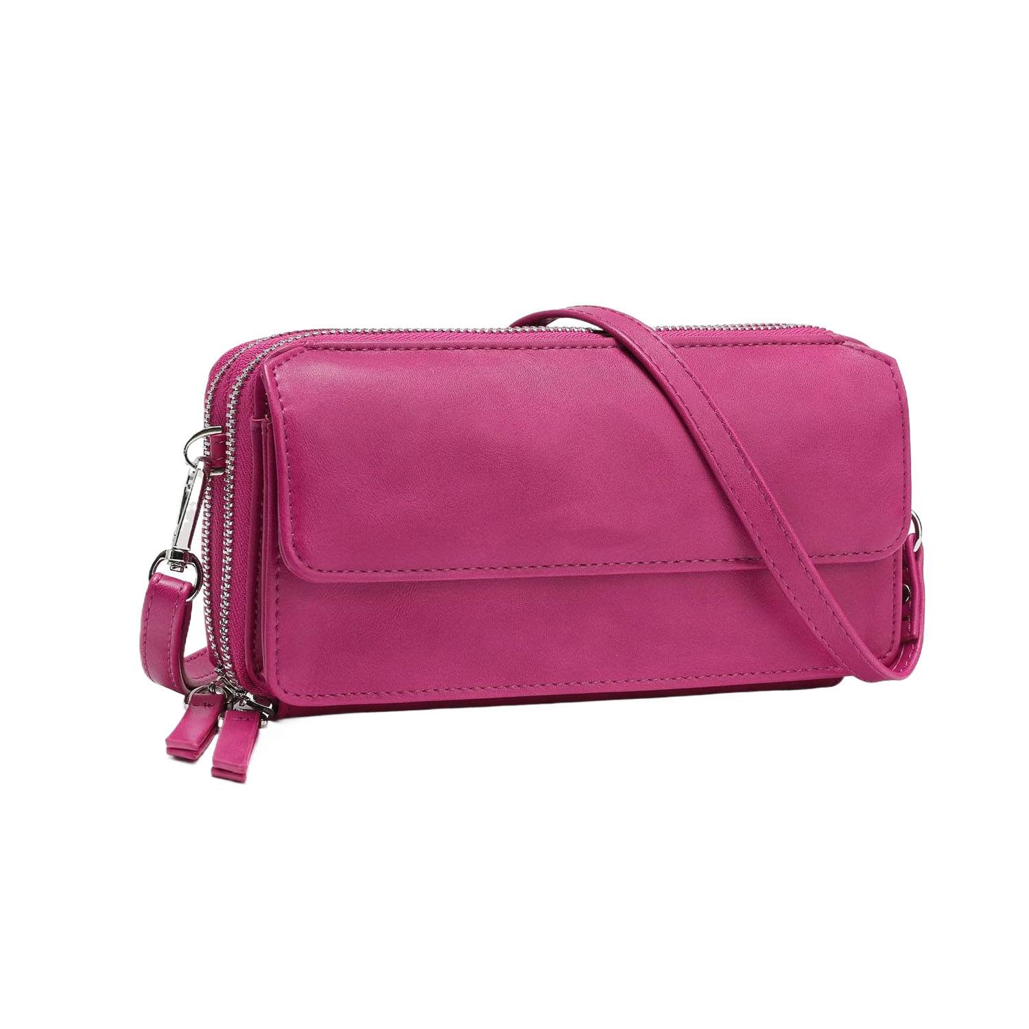Women Portable RFID PU Leather Crossbody Wallet 9