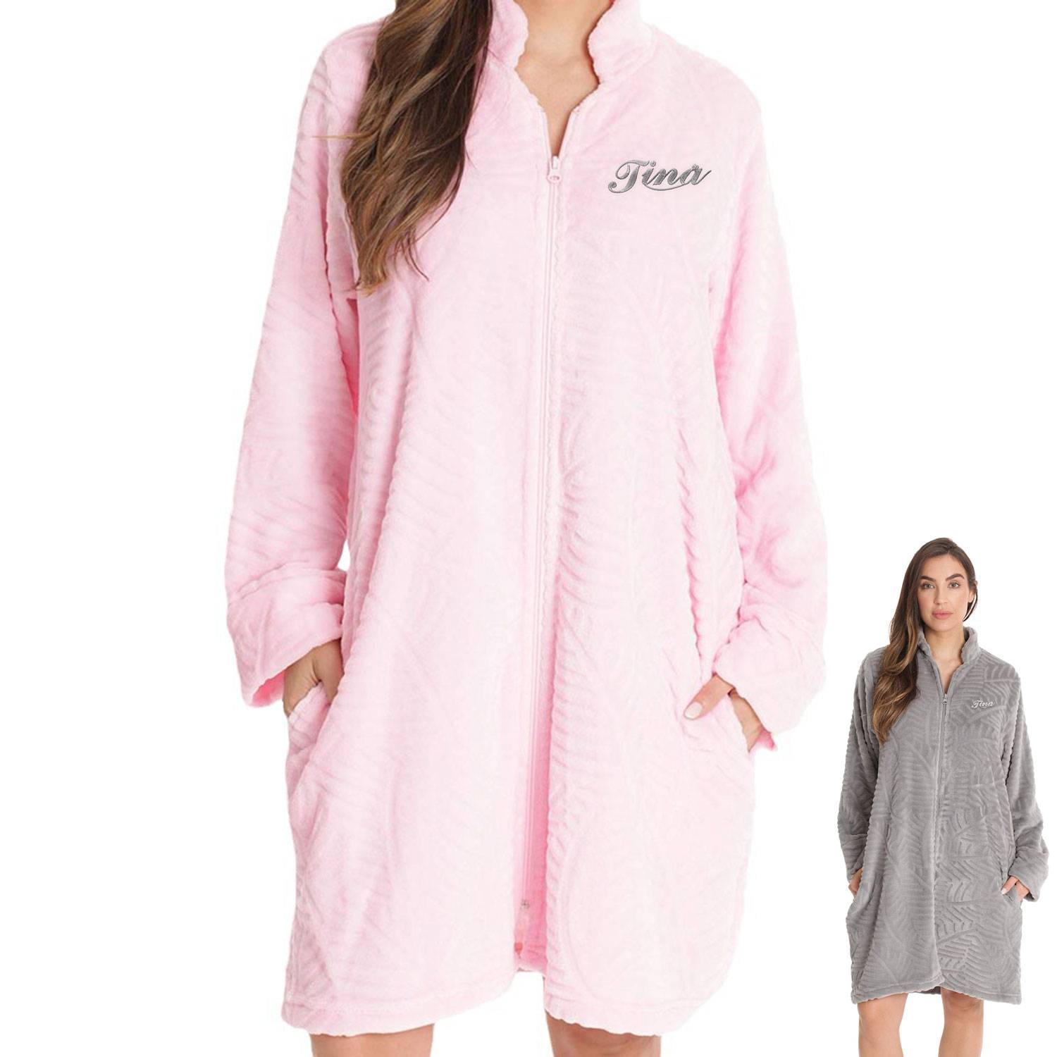 Zipper Lounger Solid Robe 1