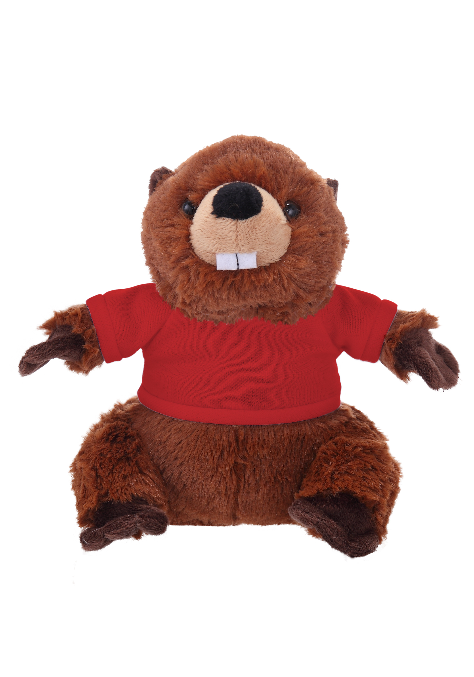Soft Plush Sitting Beaver wearing a T-Shirt 3
