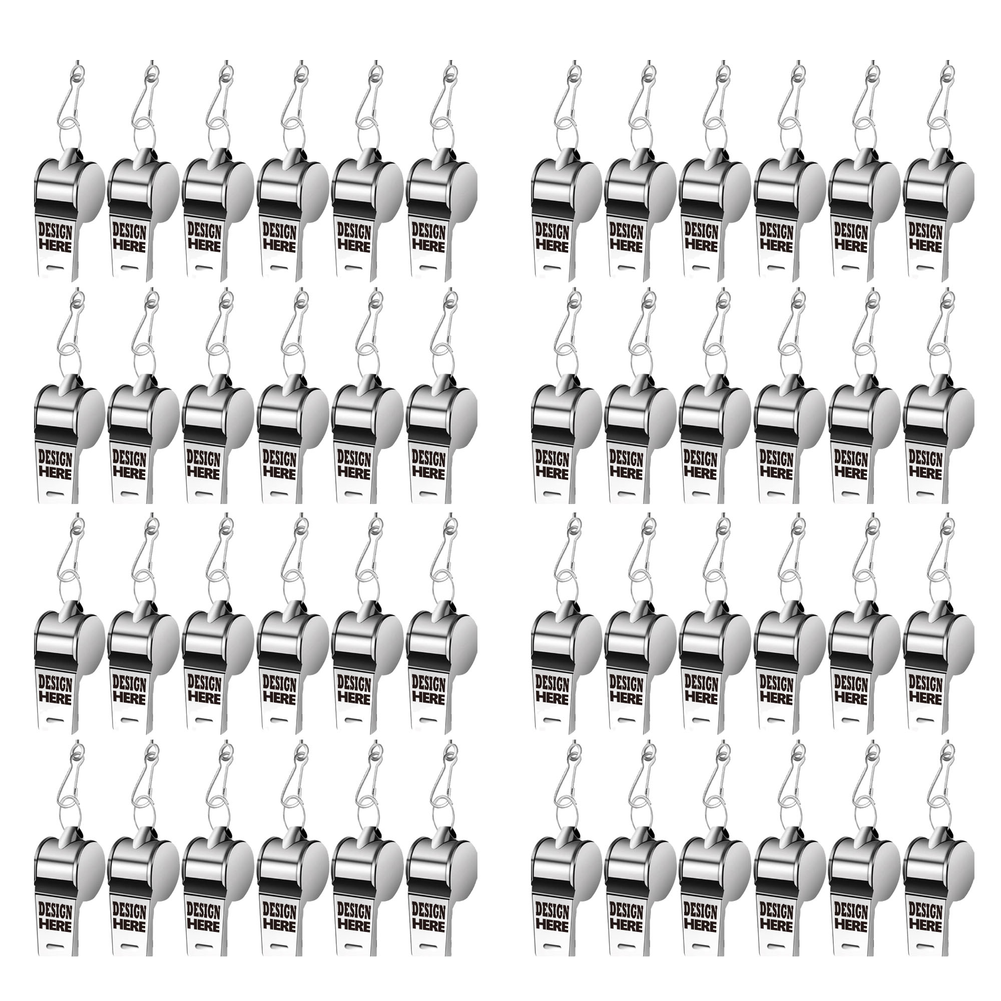 MOQ500 Stainless Steel Referee Whistle With Hanging Strap 1