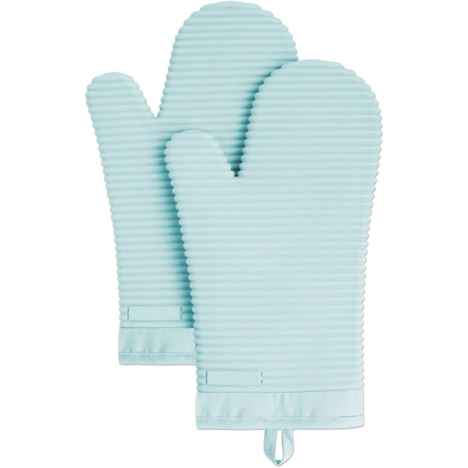 2 Pack Set Ribbed Soft Silicone Oven Mitts 20