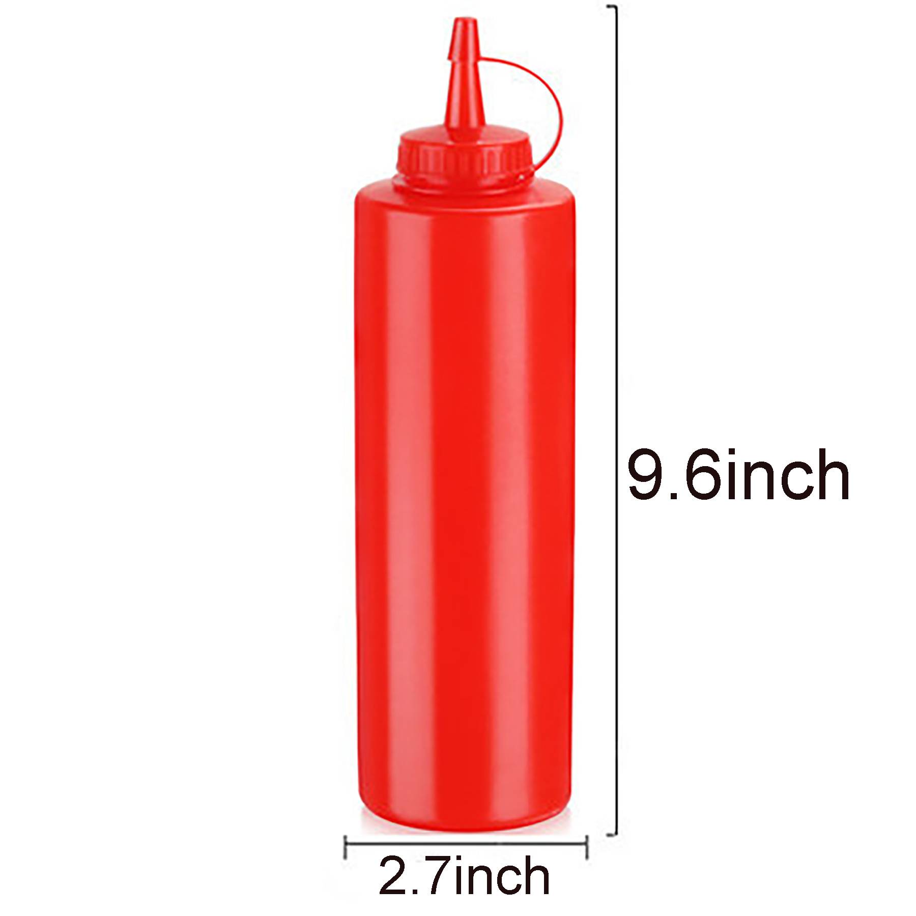 24 oz Plastic Squeeze Sauce Bottles with Nozzle Caps 6