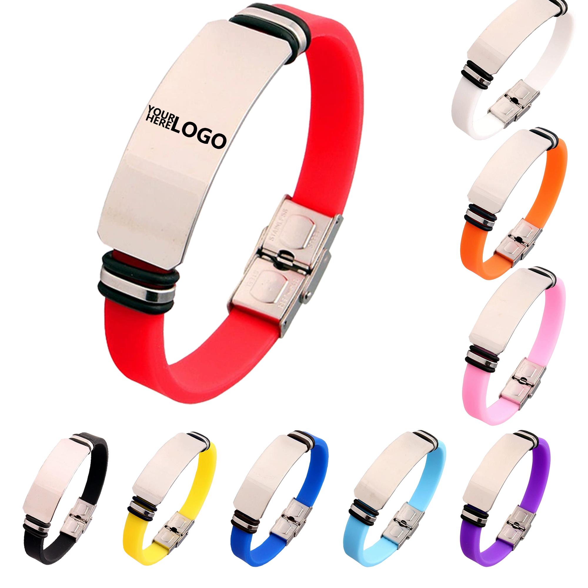 Stainless Steel Silicone Bracelet for Couples 3