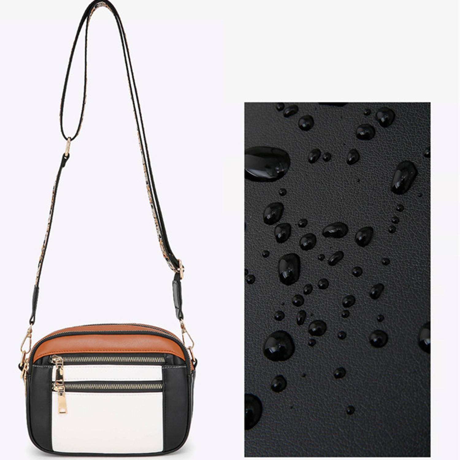 PU Leather Waterproof Crossbody Bags w/ Adjustable Strap 7