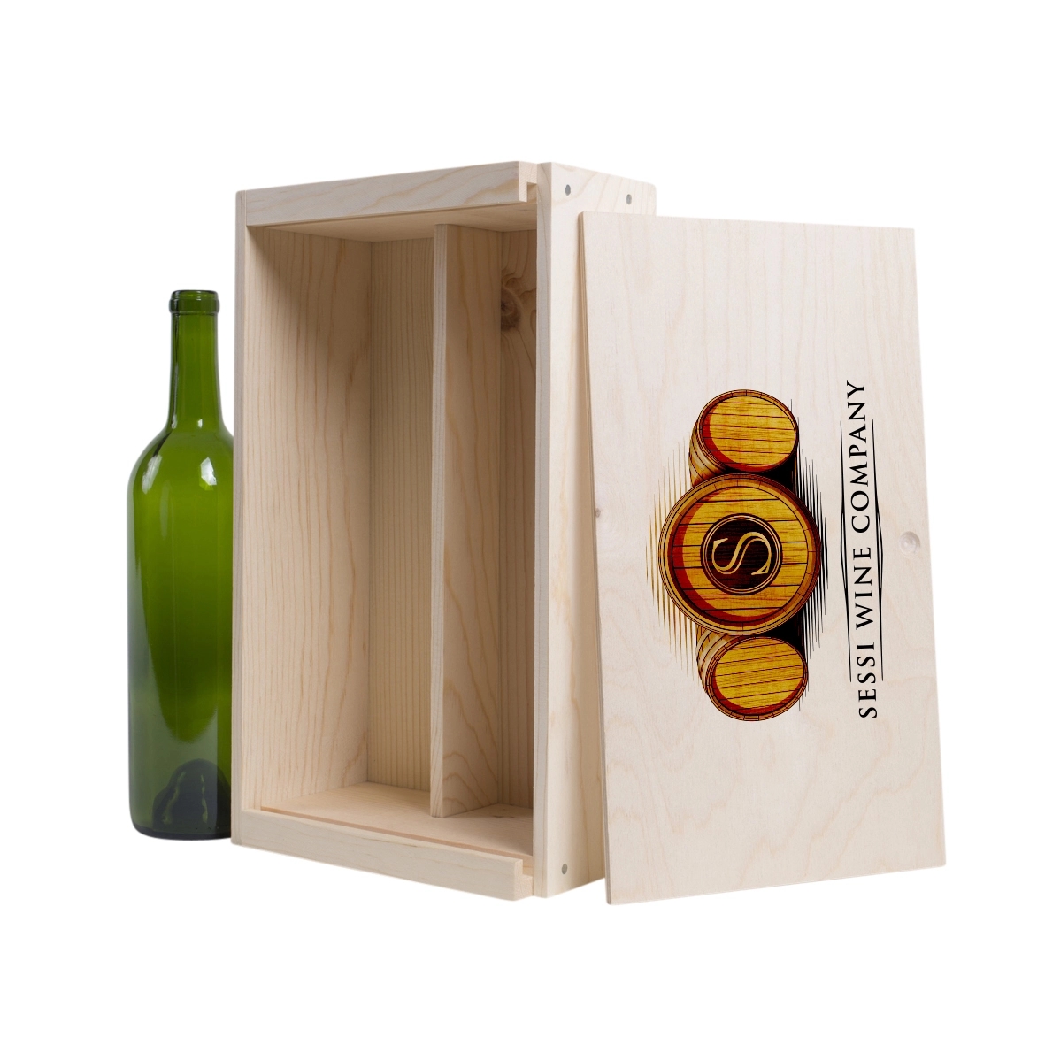 2-Bottle Wood Wine Box 11