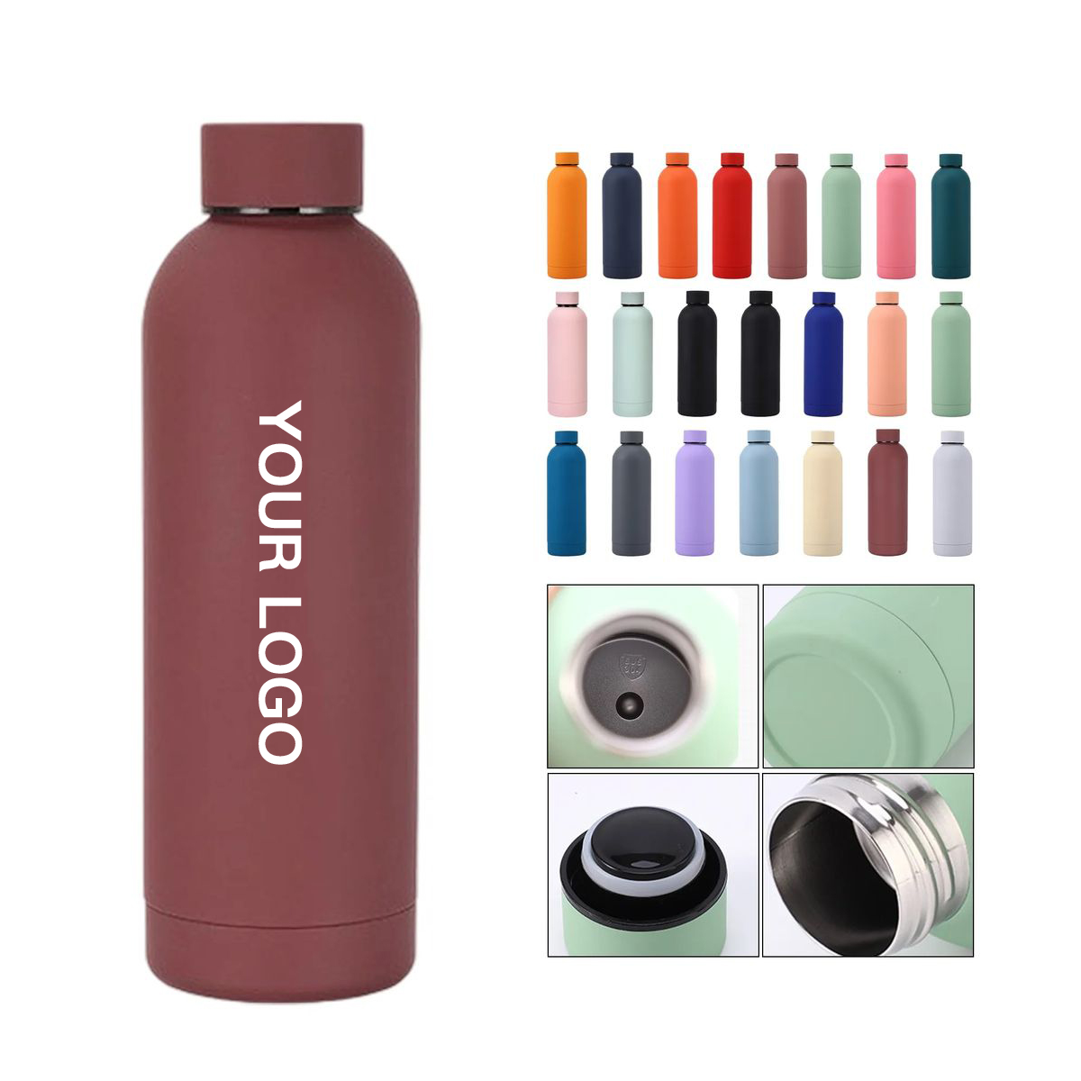 Double Wall Stainless Water Bottle with Straw Lid 4