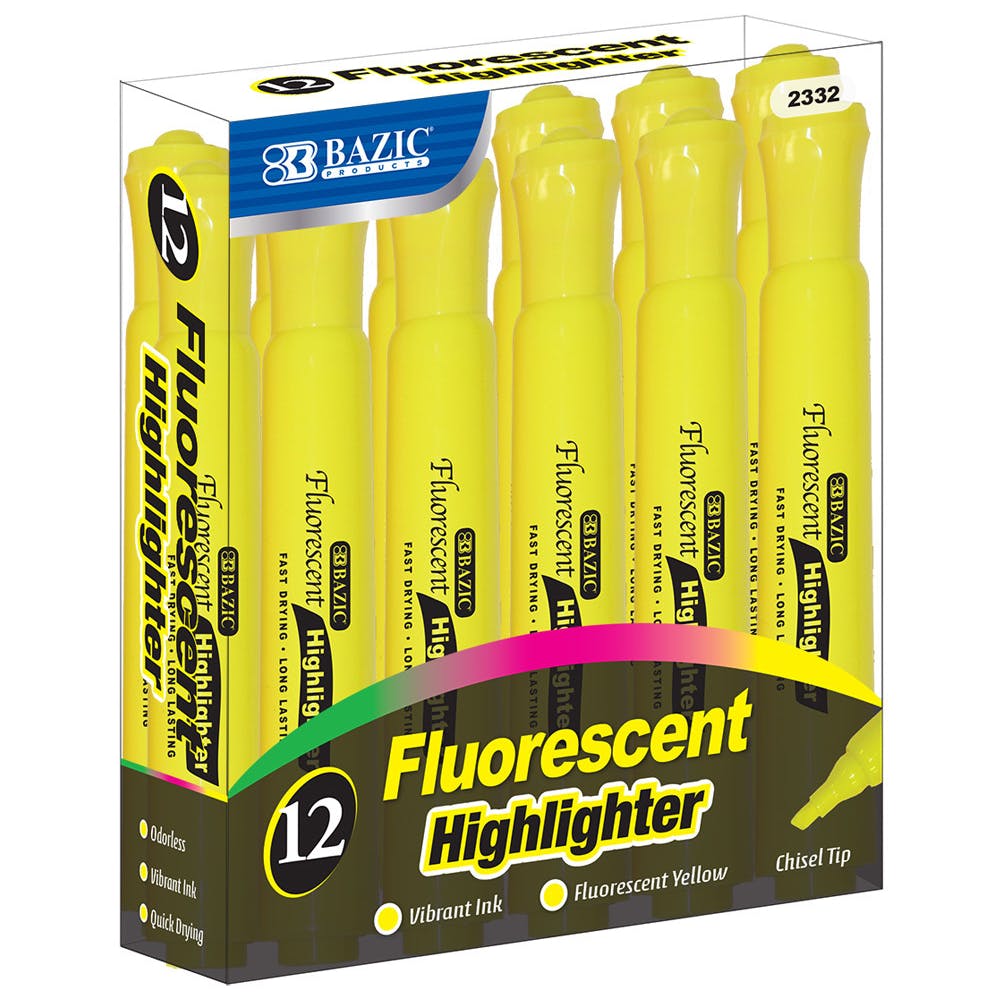 Highlighters - 12 Count Yellow