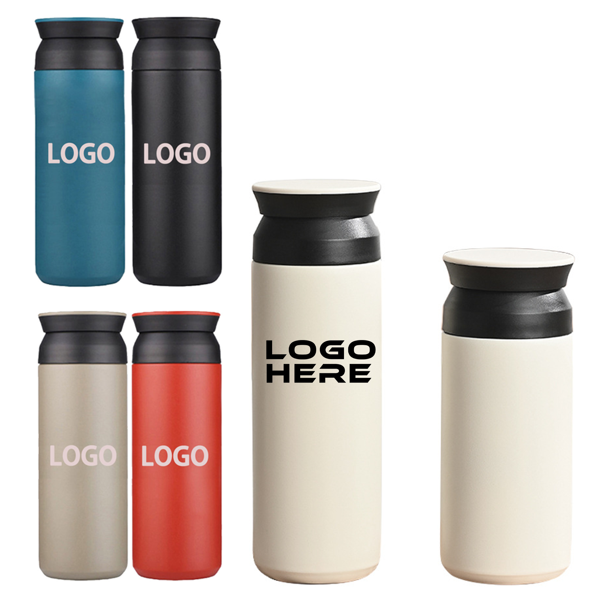 Portable Frosted Insulated Stainless Steel Water Bottle, custom water bottle with logo imprint 5