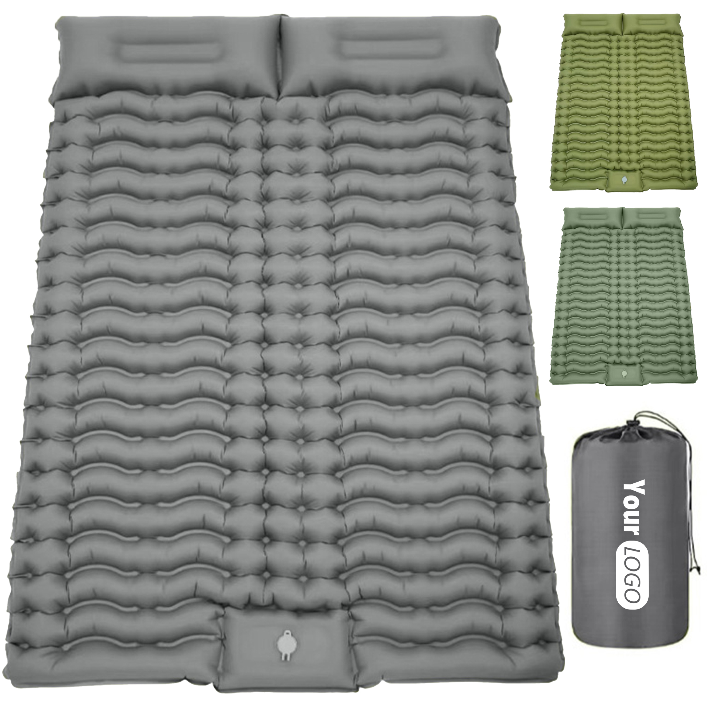 Nylon Portable Double Wave Inflatable Sleeping Mat 3