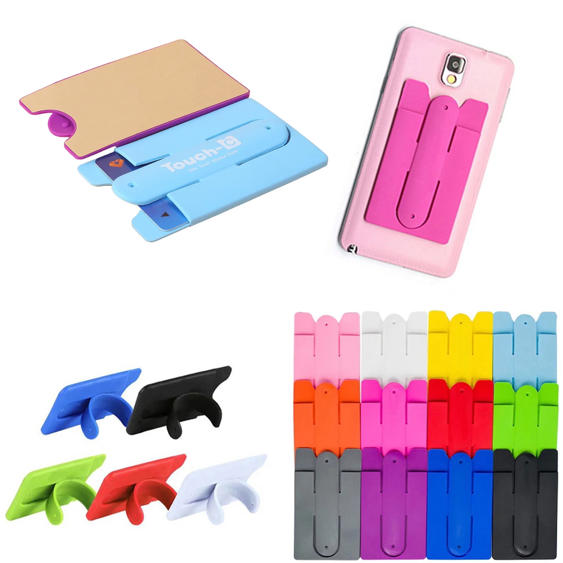 Silicone Kickstand Phone Card Wallet & Stand 4