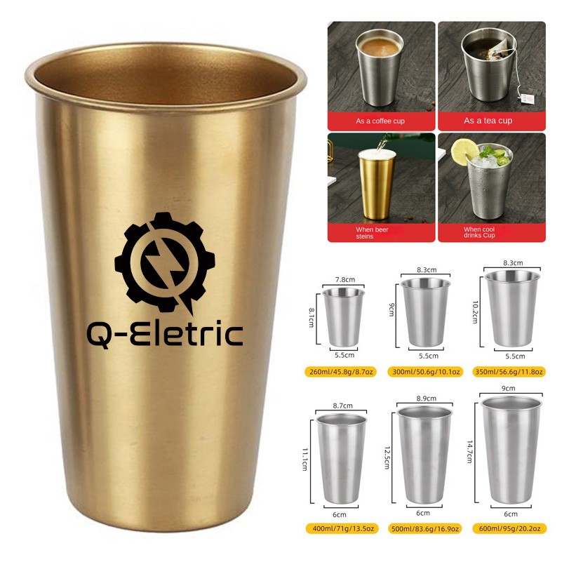 12 Oz Beer Stackable Single Wall Cup Metal Water Small Shot Drink Tumbler Glass Stainless Steel Cup 1