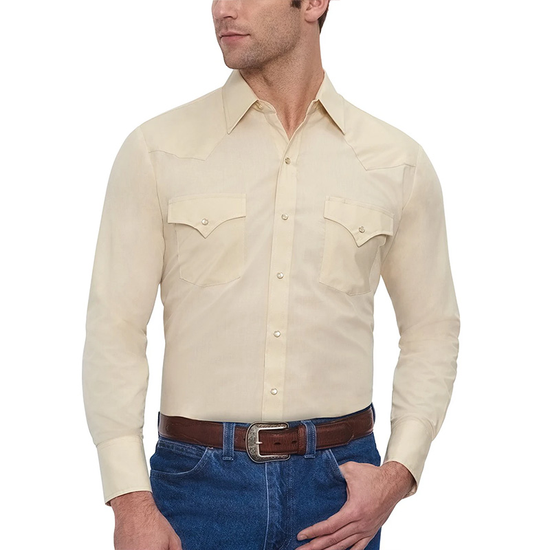 ELY Long Sleeve Solid Western Shirt 16