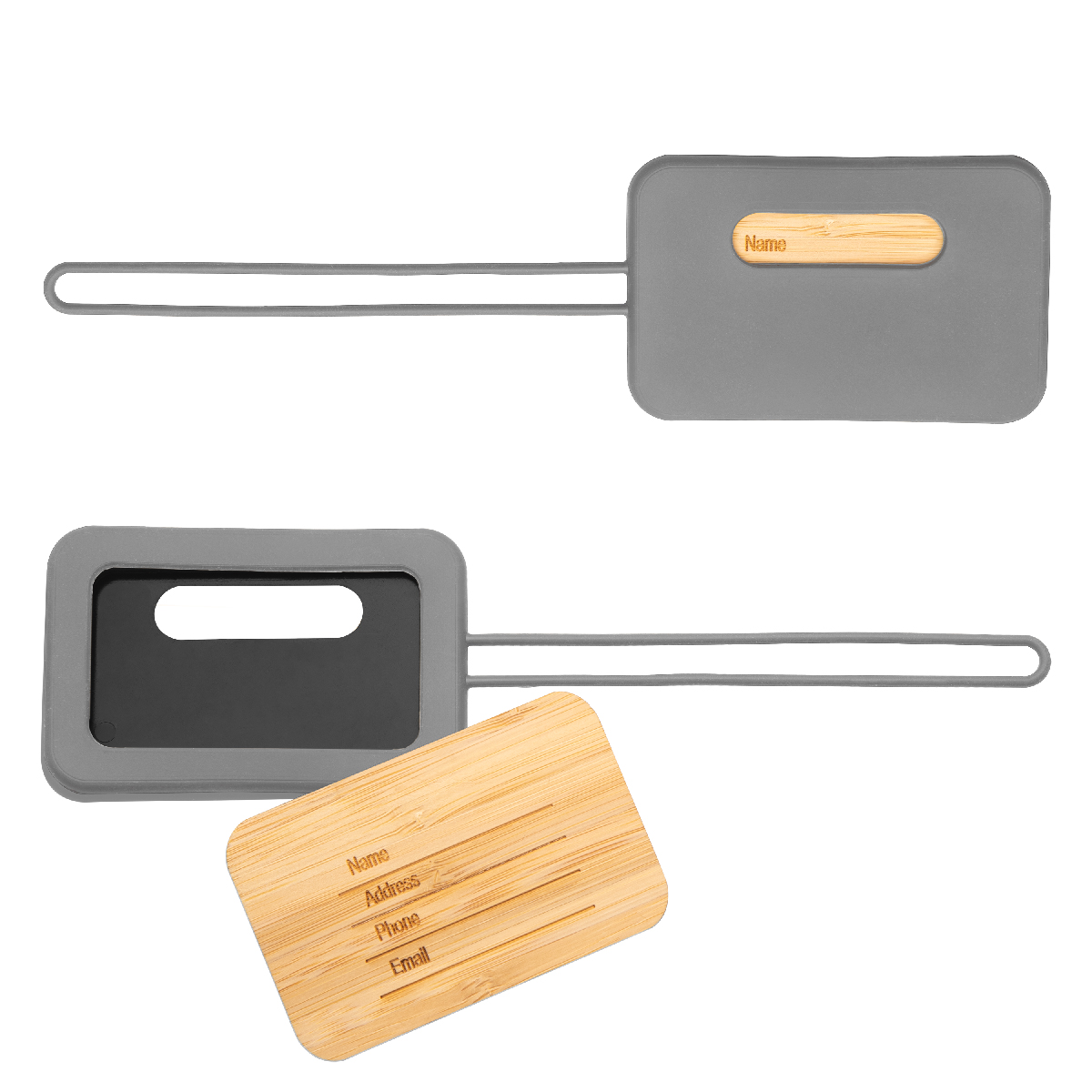 First Class Bamboo & Silicone Luggage Tag 5
