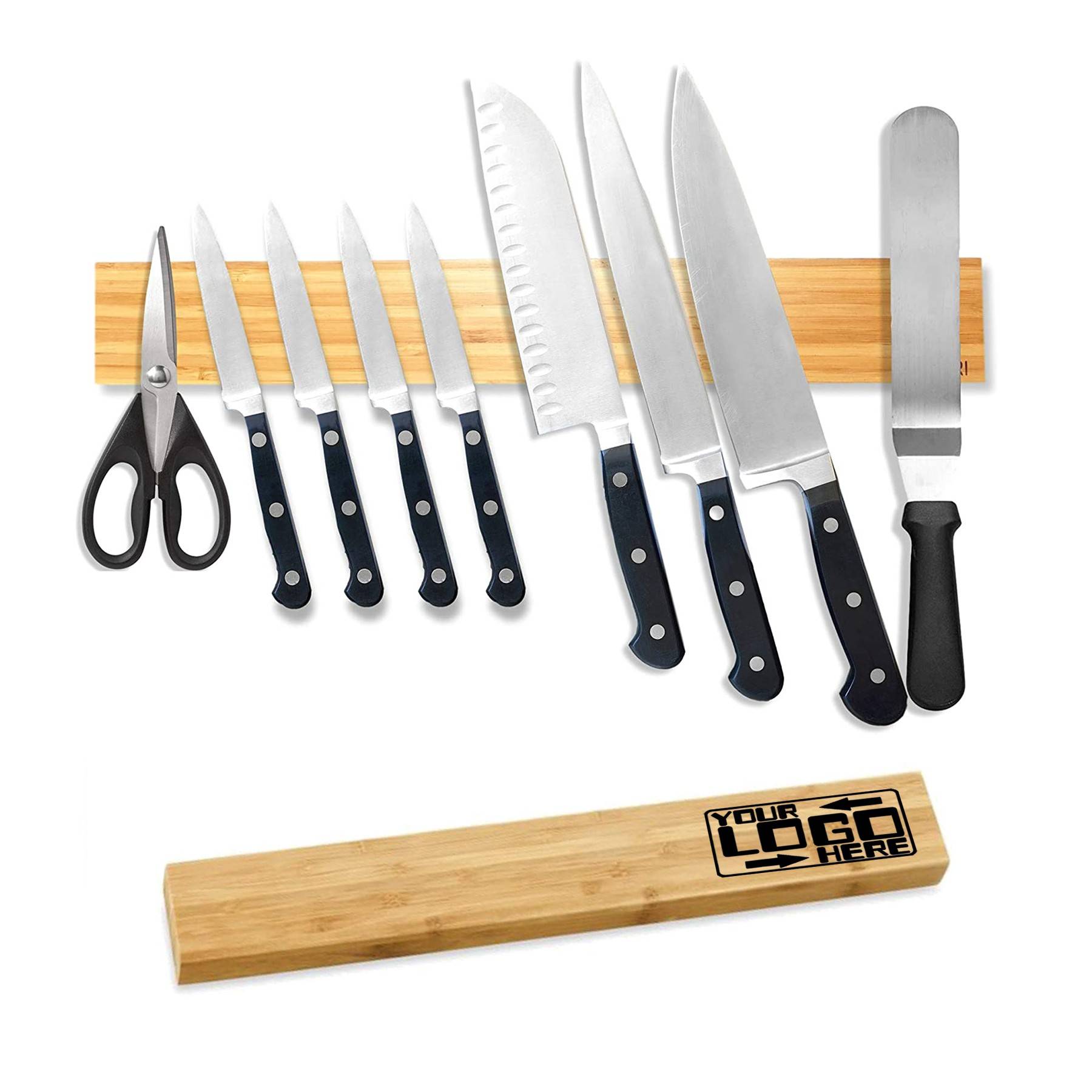 Bamboo Wood Magnetic Knife Holder 4
