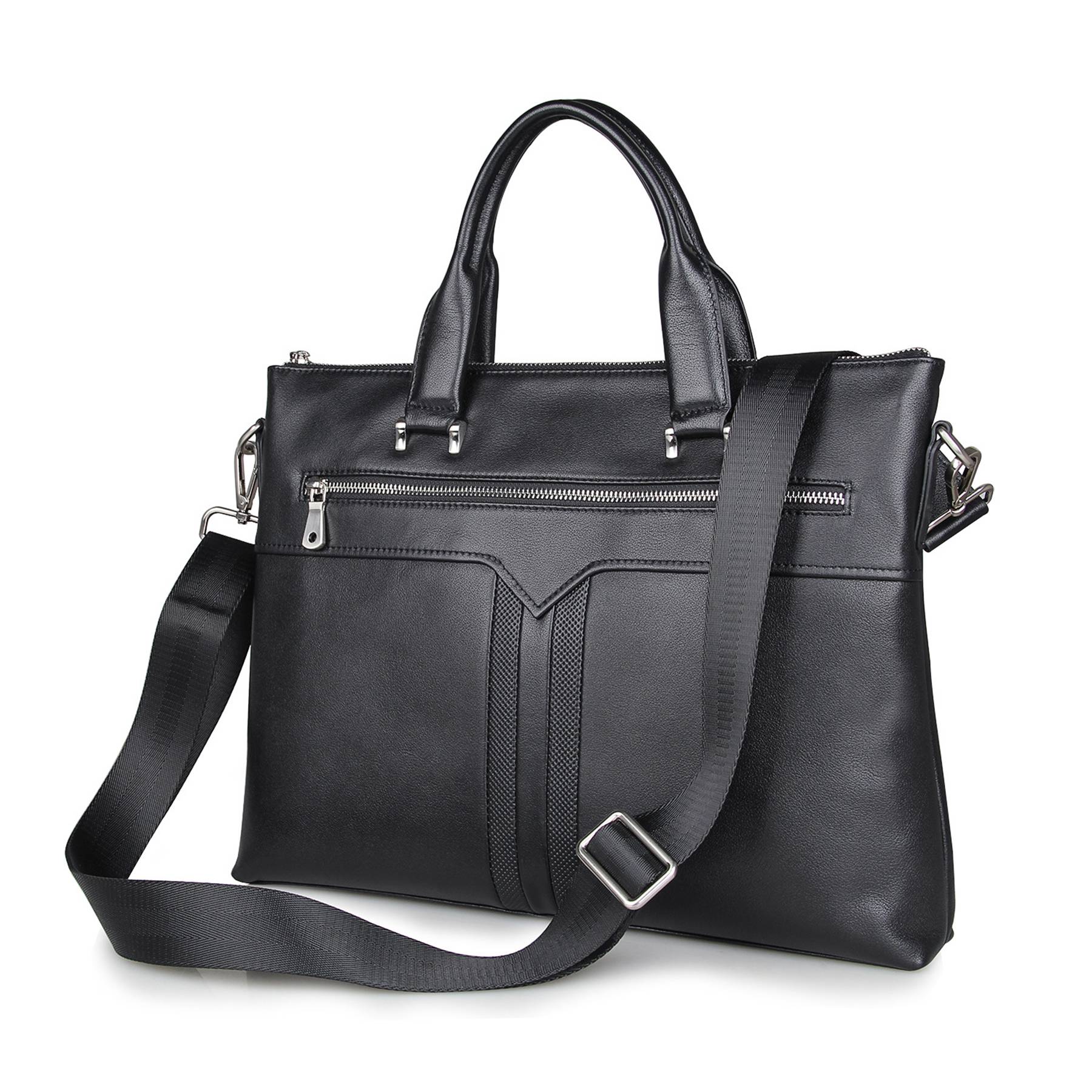 Genuine Leather Men Women Laptop Briefcase for 3