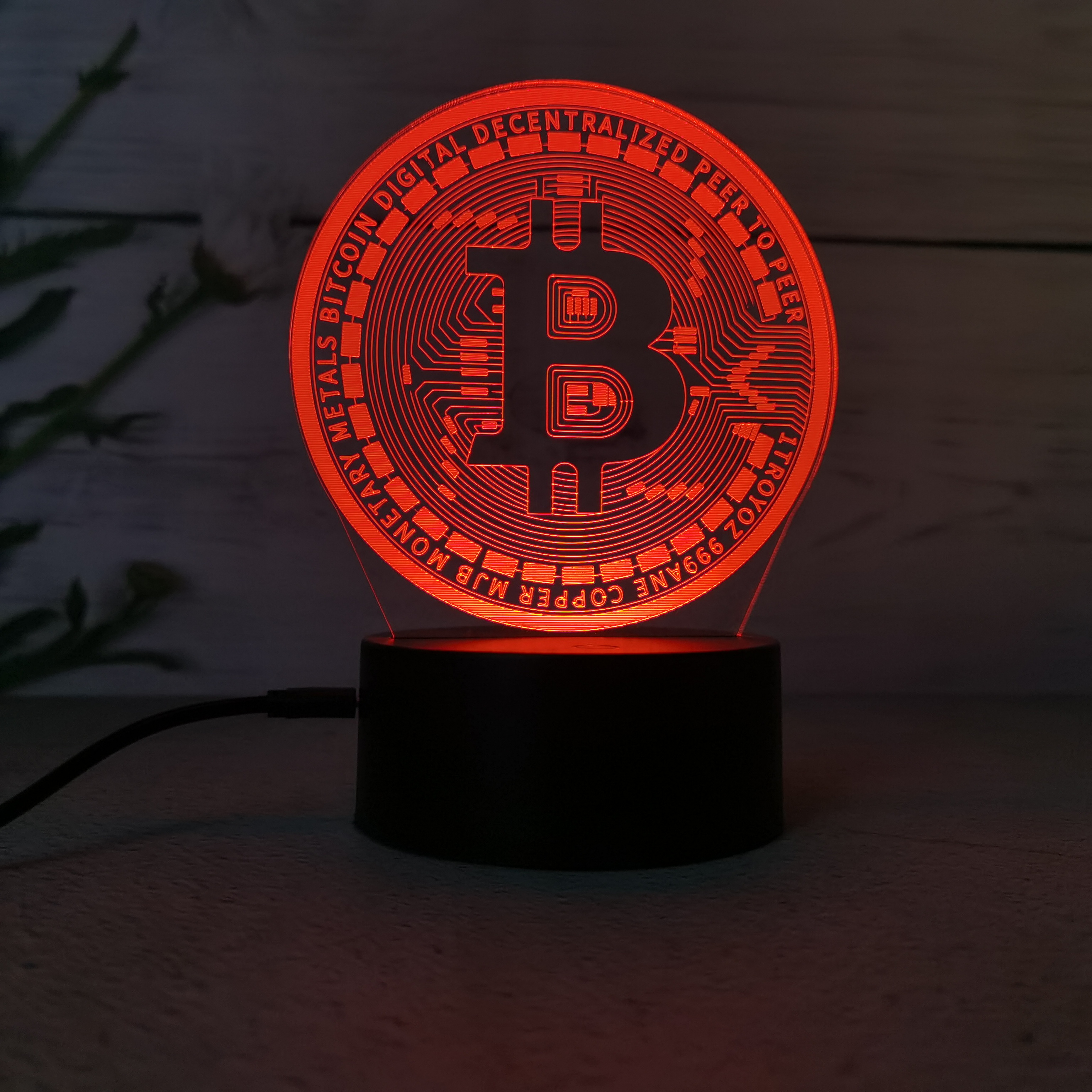 Bitcoin 3D 7 Color Touch Custom LED Table Lamp 12