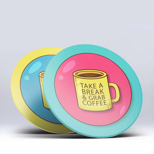 PVC Custom Cup Pad - 3.5" D 6