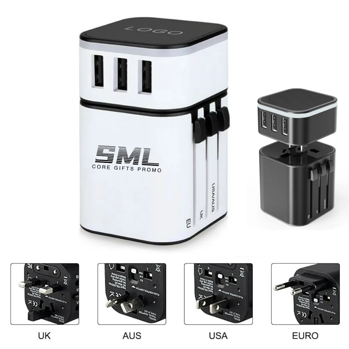 Worldwide All in One Universal Travel Wall Plug Adaptor 1