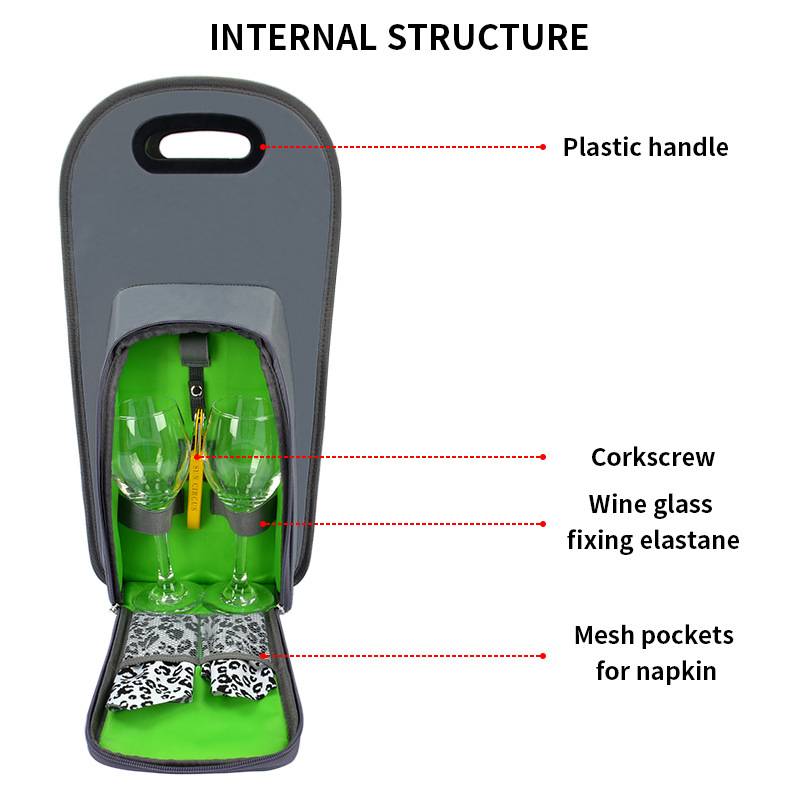 Wine Travel Bag Insulated Tote w/ Handle 3