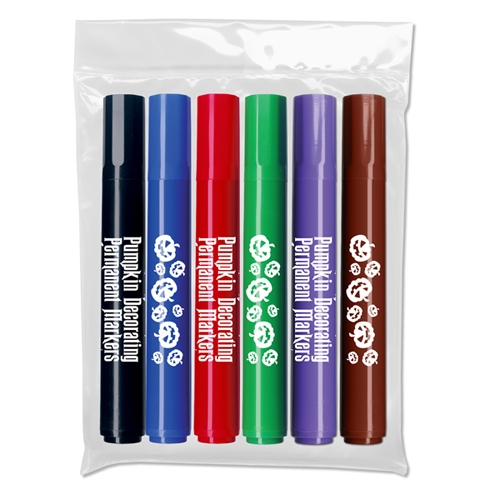 Pumpkin Decorating Permanent Markers - 6 ct - USA Union Made