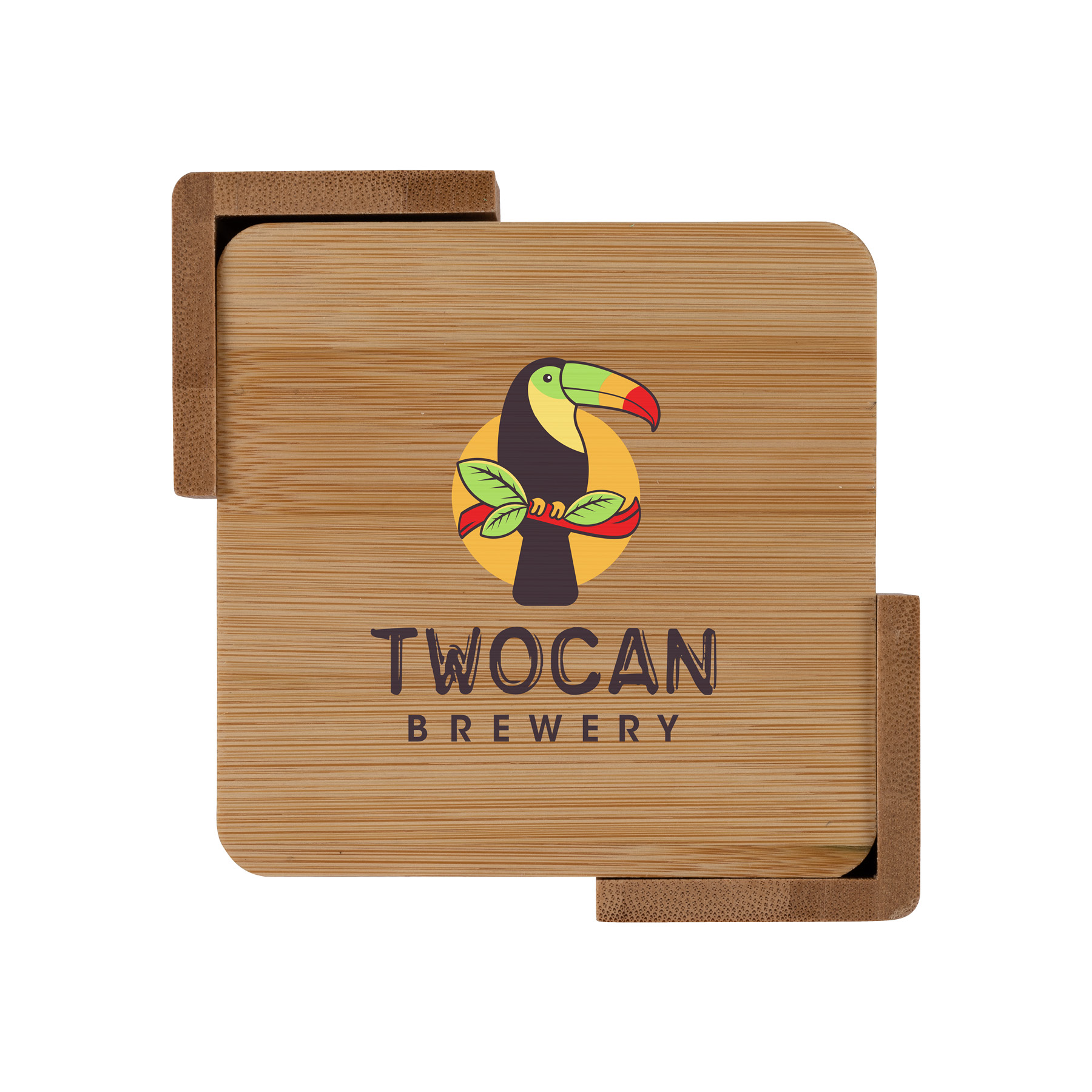 Brandon IV 4-Piece Bamboo Coaster Set 16