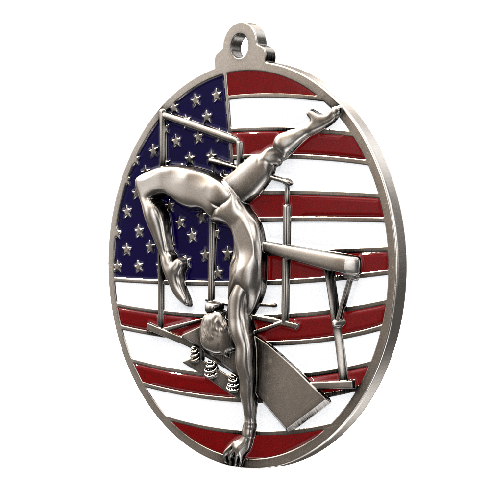Gymnastics Patriotic Medallion (2-3/4") 2