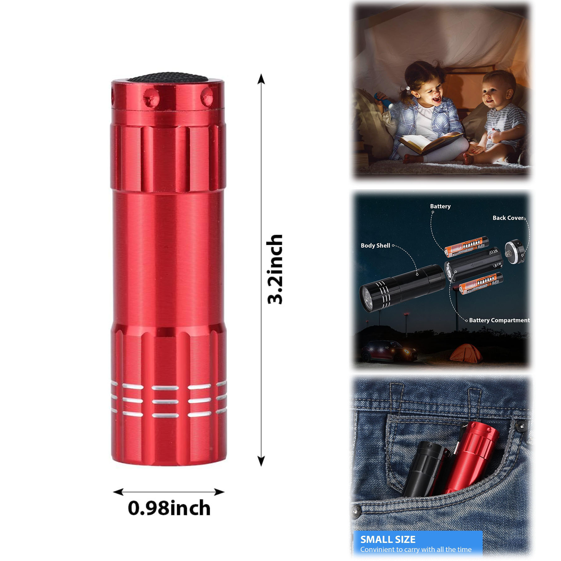 9 LED Mini Aluminum Flashlight 2