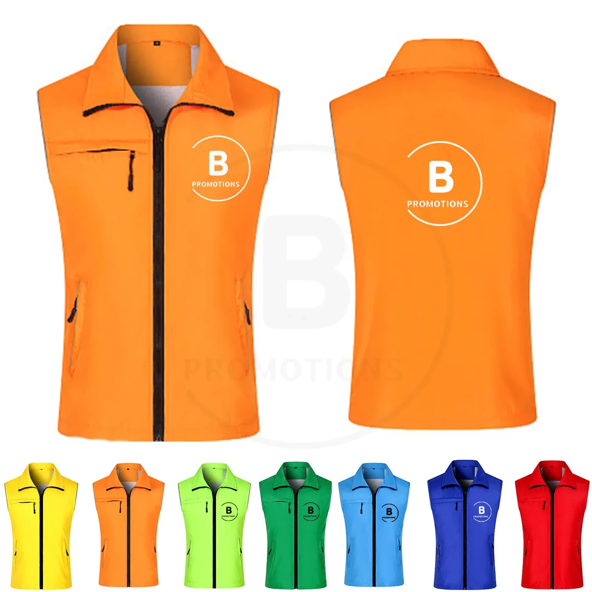 Custom Polyester Work Vest With Mesh Lining 3