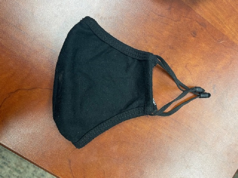 Black Cotton Face Mask with Center Stitch 3