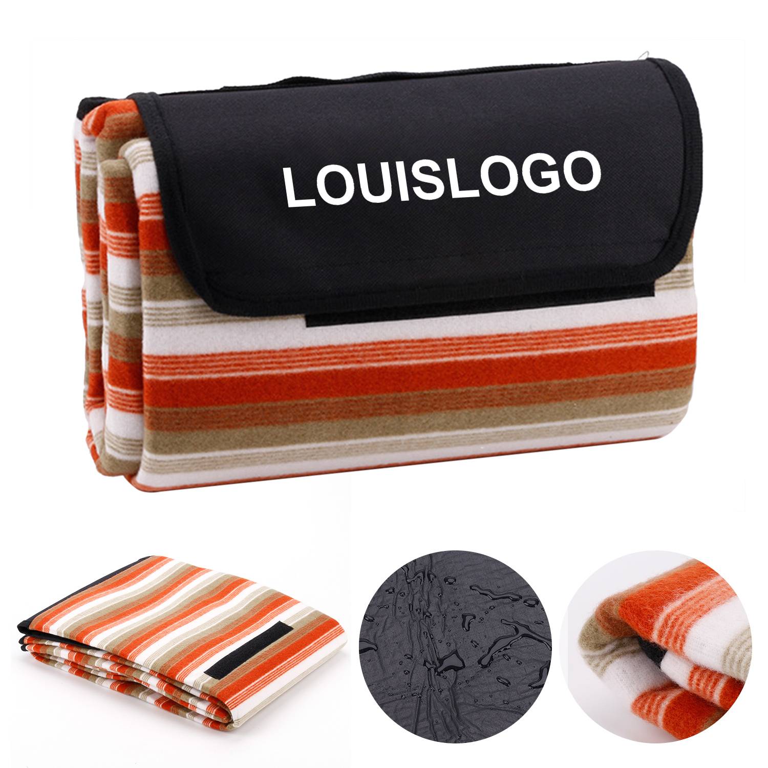 50"x60"Outdoor Fleece Waterproof Picnic Mat 2