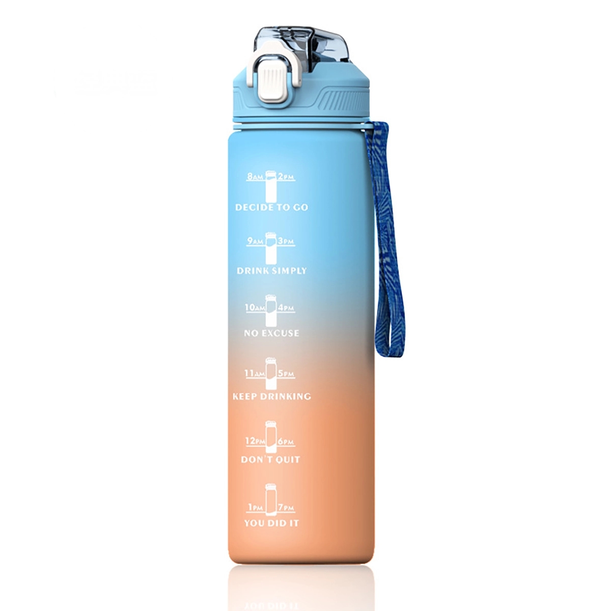 32Oz Water Bottle With Time Marker And Straw 1