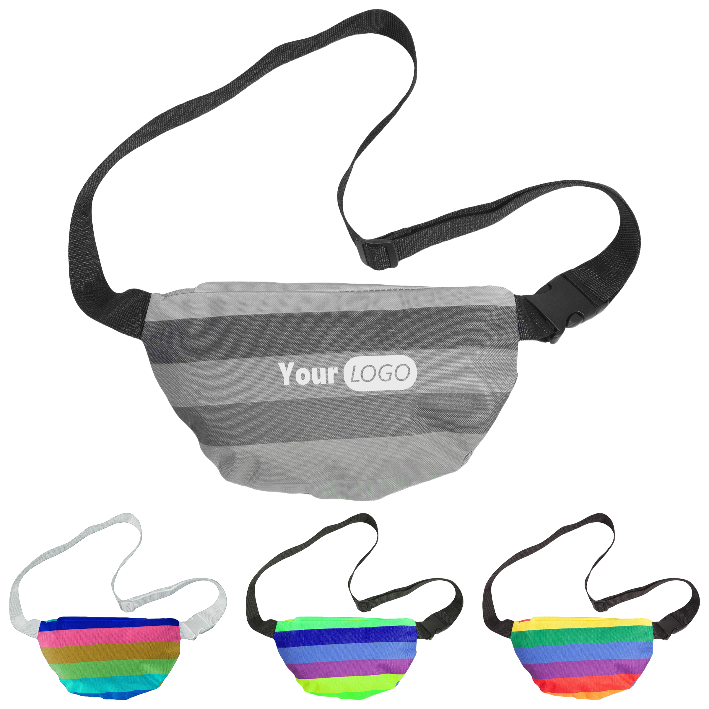 Polyester Vibrant Rainbow Waist Pack 2