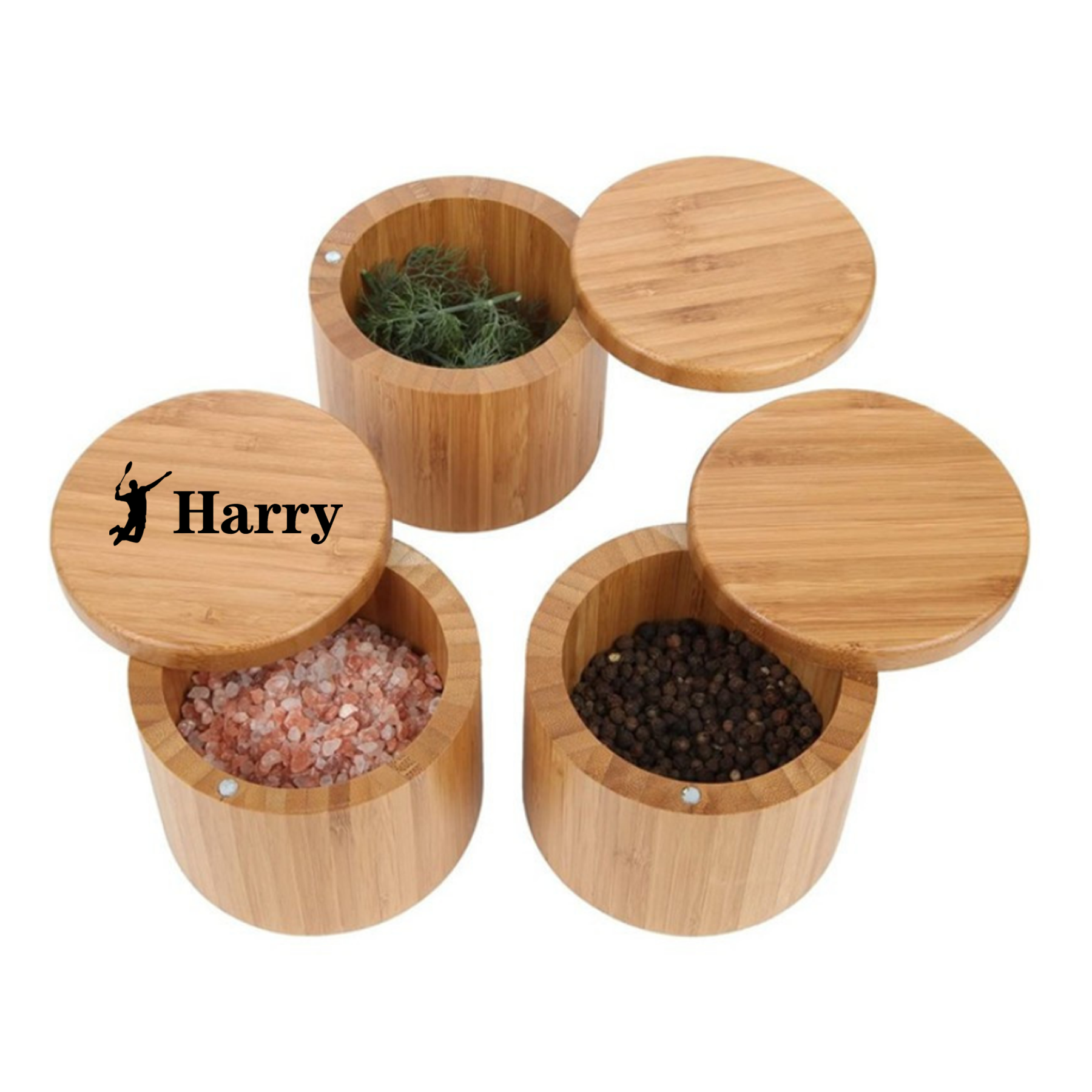 Bamboo Storage Box, with Magnetic Swivel Lid 1