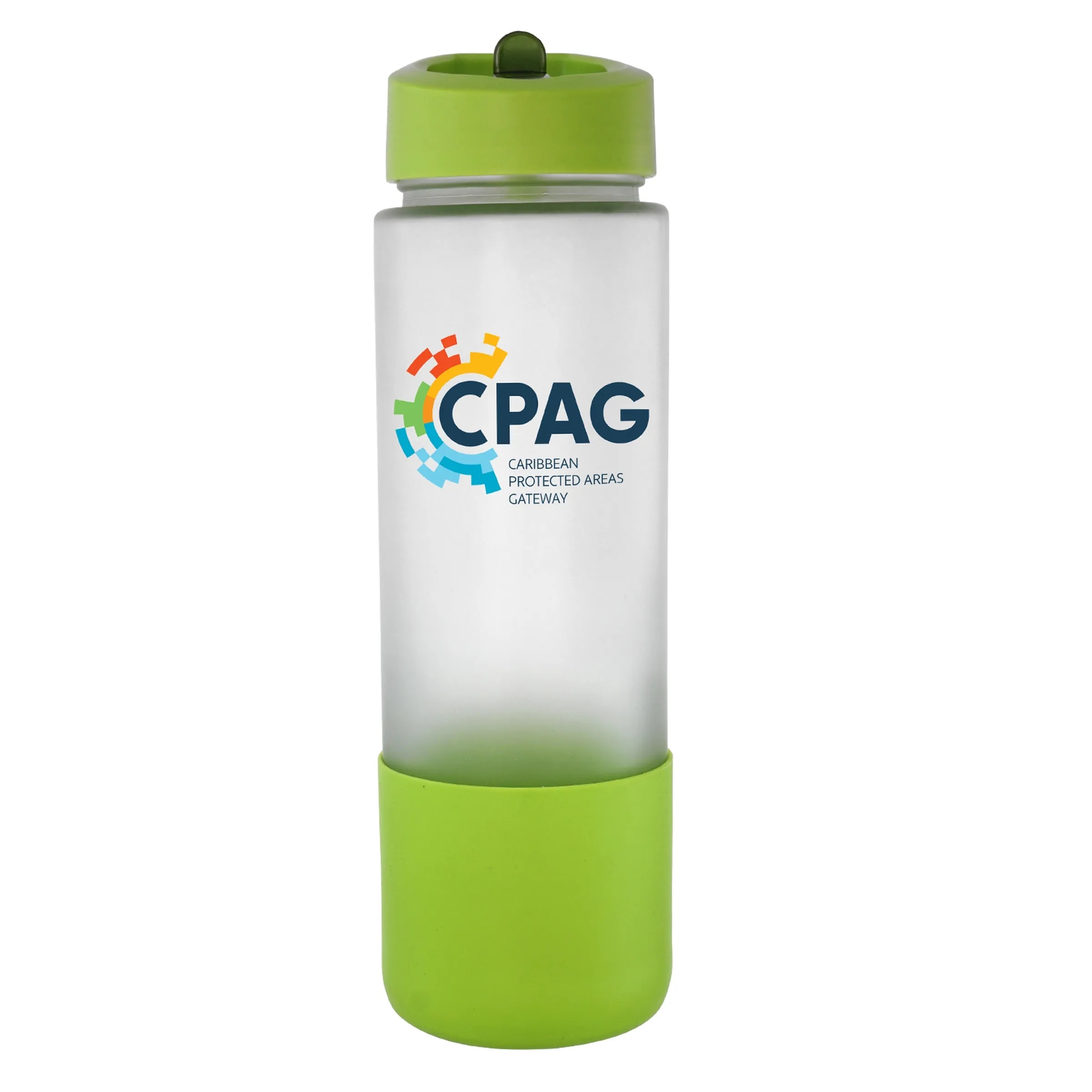 Pop Up 22 oz. Full Color Frosted Glass Grip Bottle 7