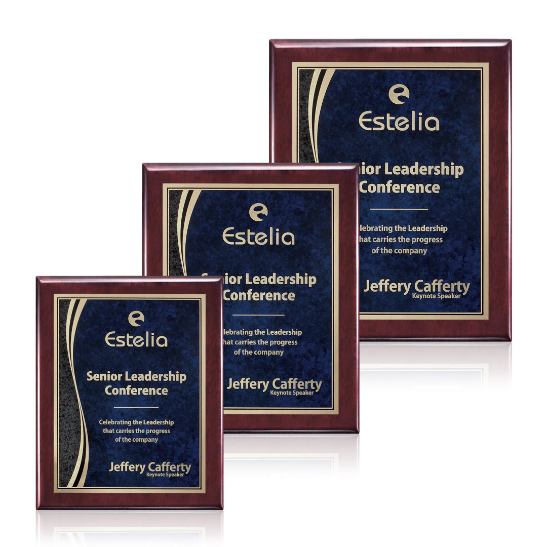 Oakleigh/Finch Plaque - Rosewood/Blue 2